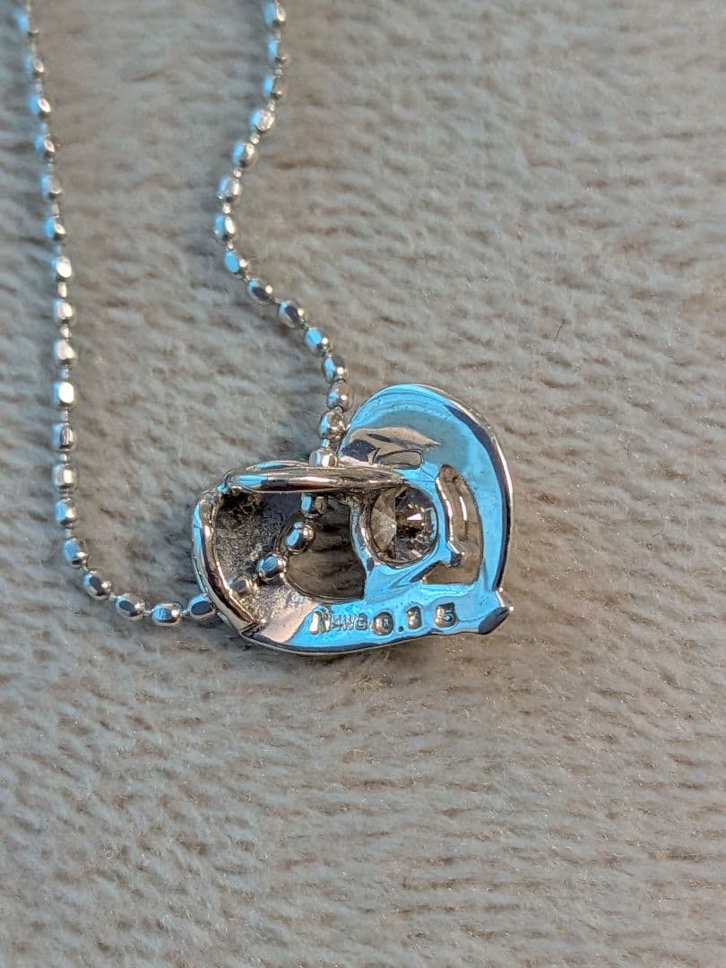 K14WG ハート型 ネックレス