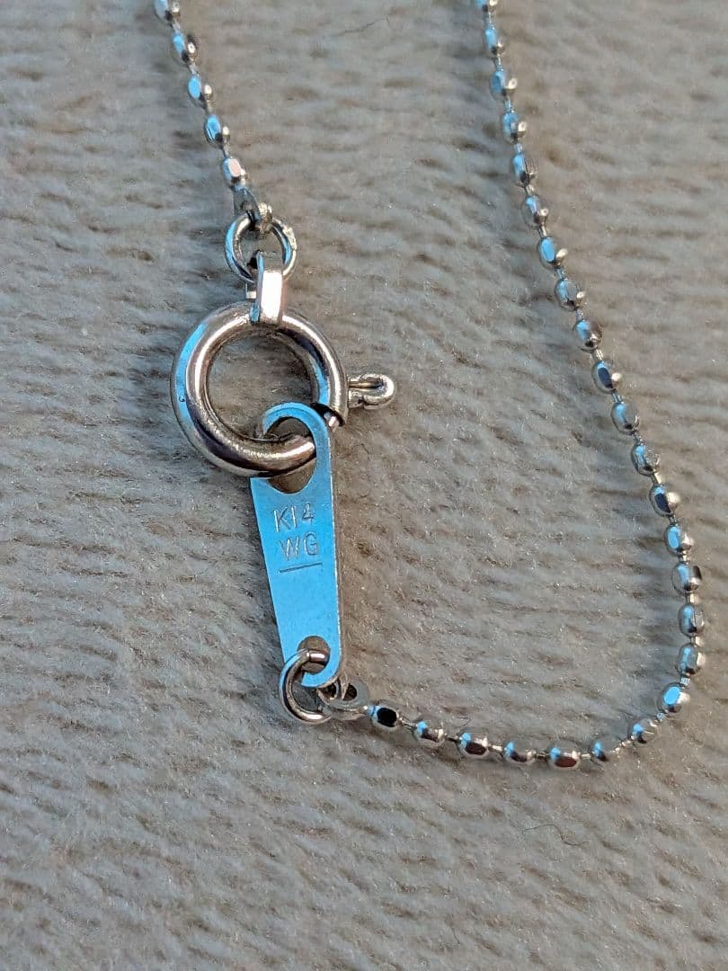 K14WG ハート型 ネックレス