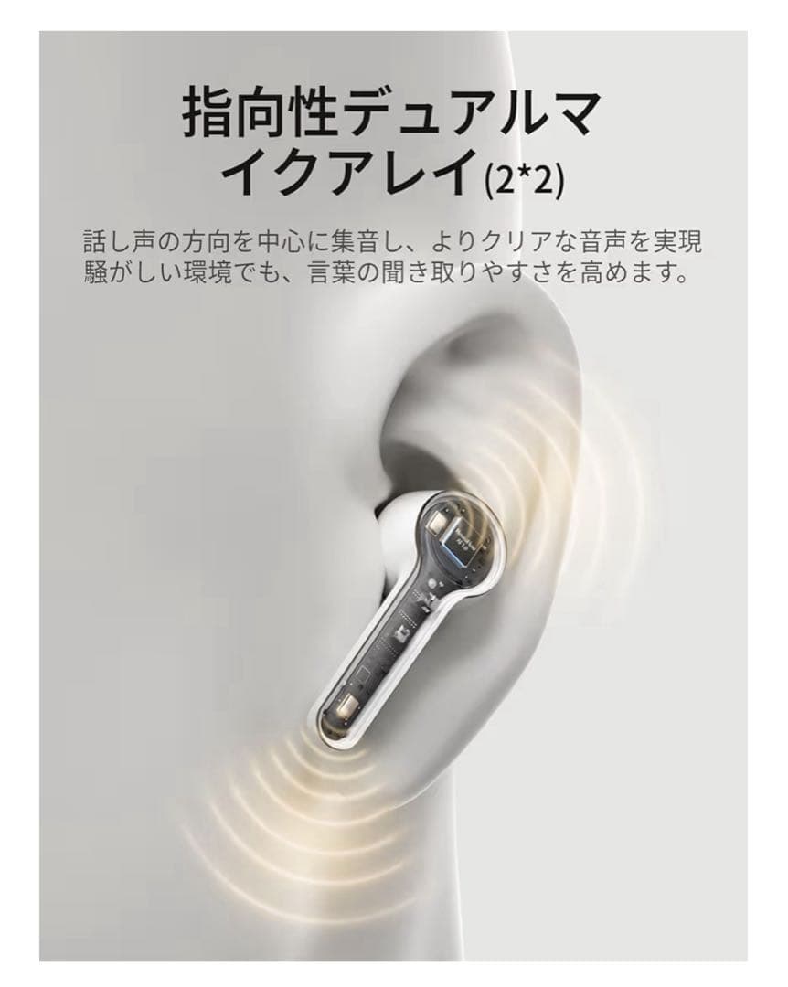 ⭐️集音器 ⭐️Bluetooth5.3 ワイヤレスイヤホン型 高齢者向高速充電式