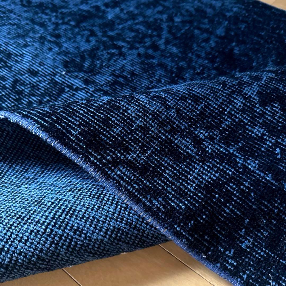 84×171 貴重藍色オーバーダイ　人気ワンカラー　トルコヴィンテージラグ