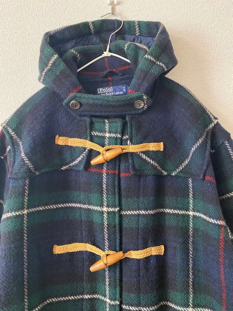 ラルフローレン メンズ ダッフルコート チェック M ヴィンテージ ロング