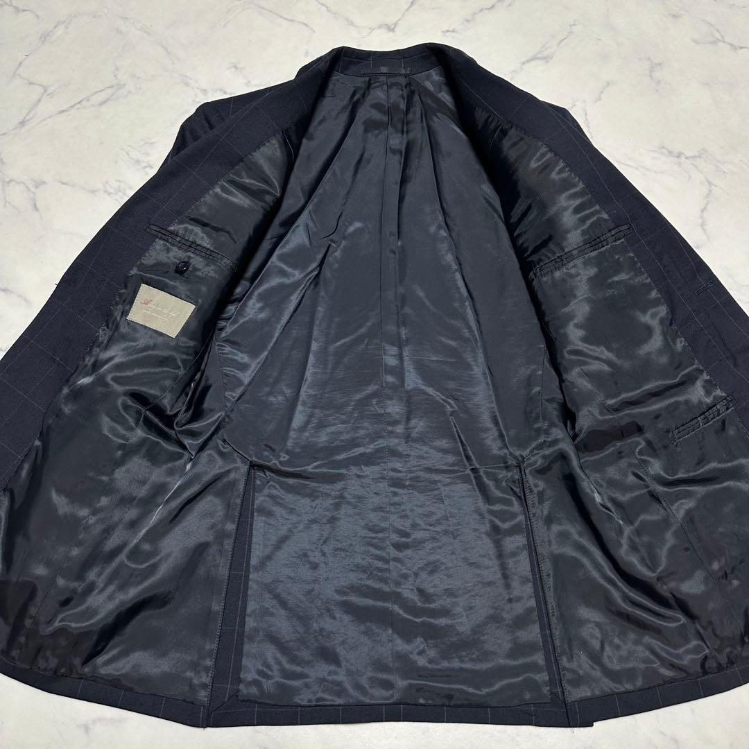 美品　ユナイテッドアローズ　セットアップスーツ　ネイビーチェック　サイズ46