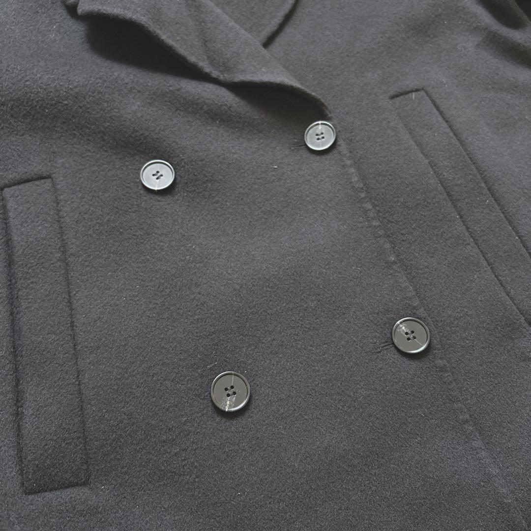 10%off中♡evernavy リバーPコート ダブルブレスト M 黒　極美品
