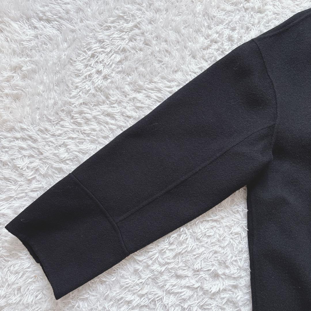 10%off中♡evernavy リバーPコート ダブルブレスト M 黒　極美品