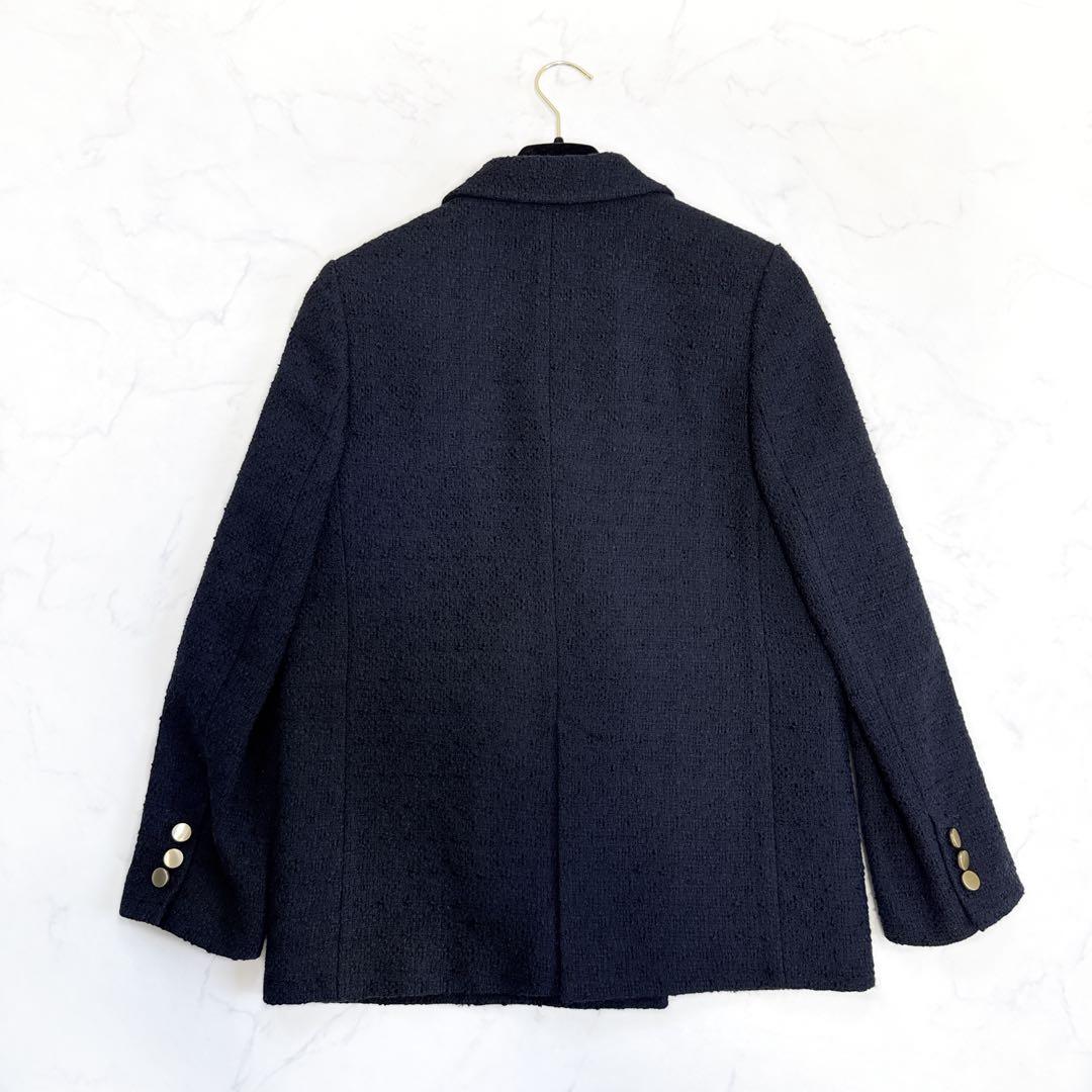 25年 NOBLE ノーブル ツイード ドラペルジャケット ネイビー 金ボタン