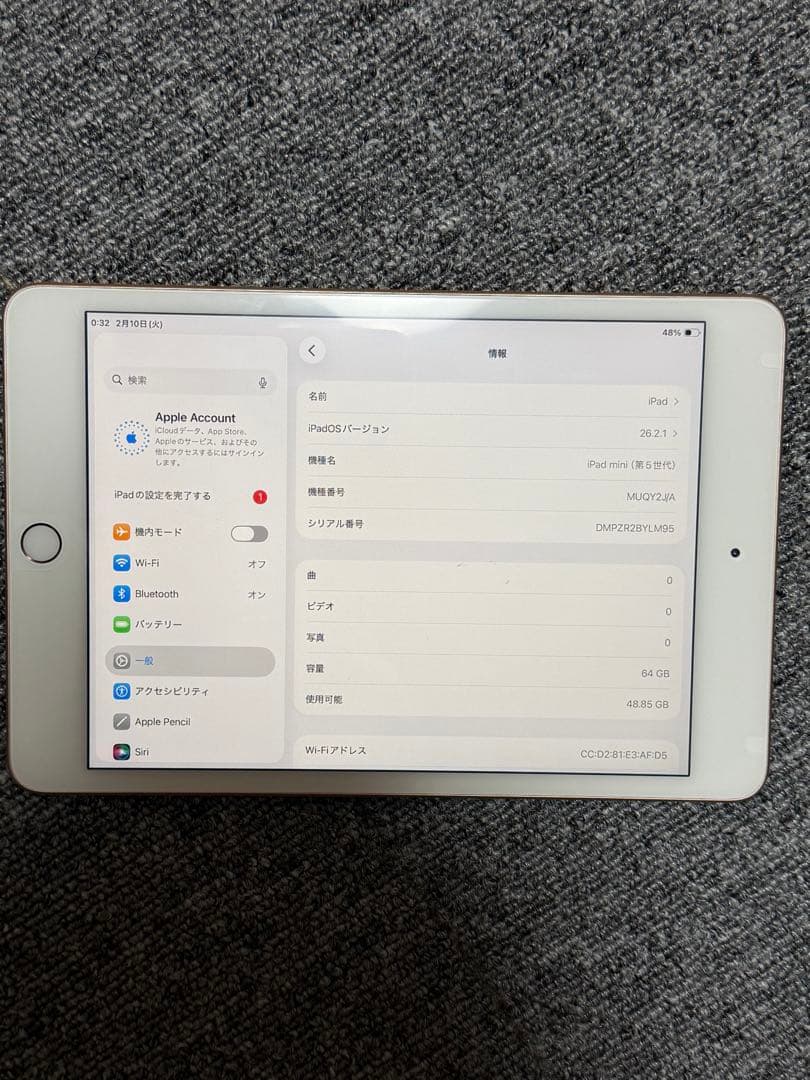 Apple iPad mini(第5世代) ピンクゴールド　64G