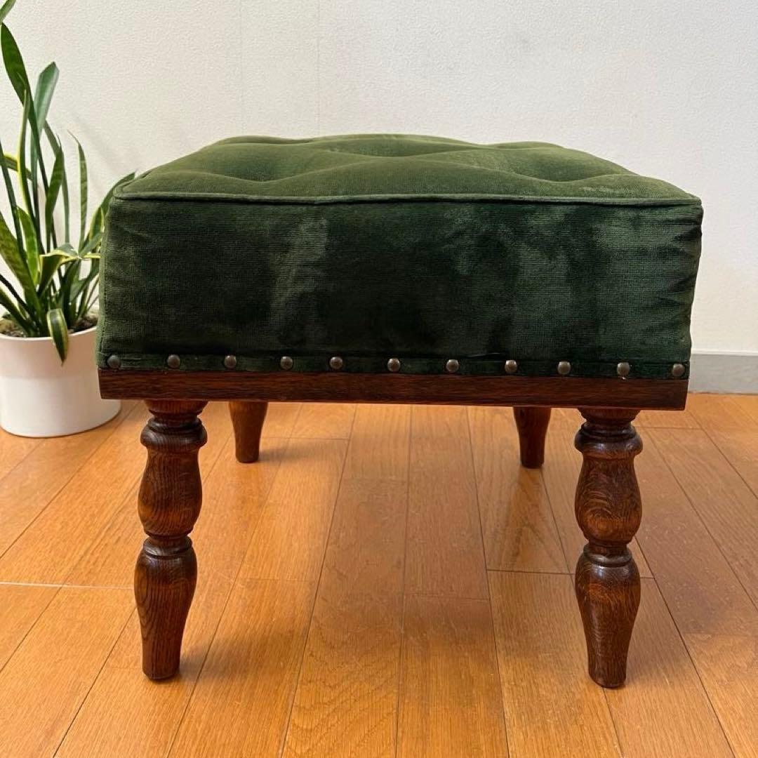 三越家具　ブルージュ　スツール　オーク材　アンティーク調　ヴィンテージ　モダン