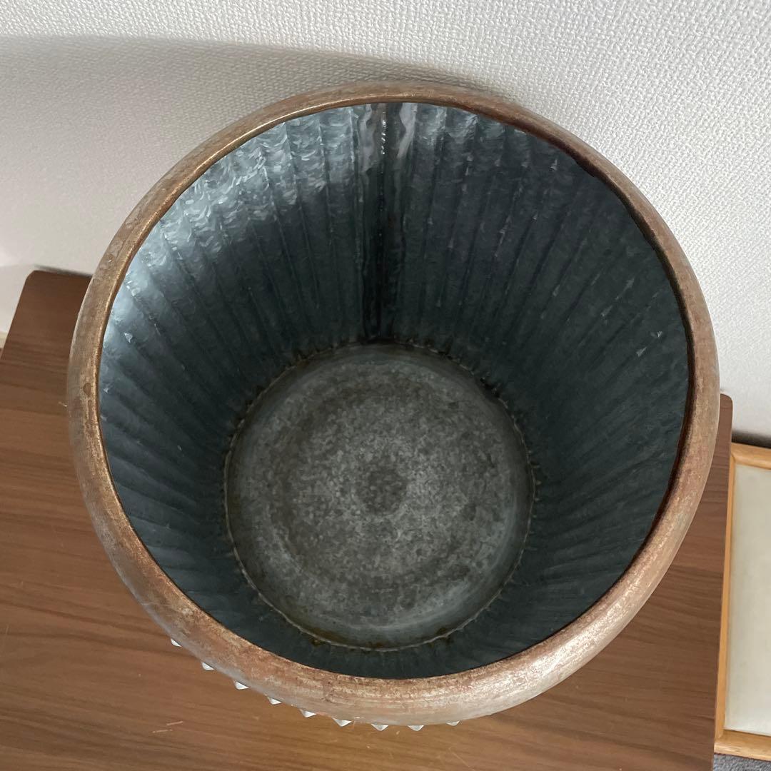 FARM ブリキ鉢カバー 大型　直径35cm×高さ45cm 底穴なし