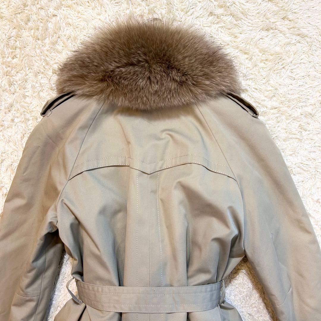 【本毛皮✨️リアルファー】 希少カラー 緑ROTINY トレンチコー フォックス