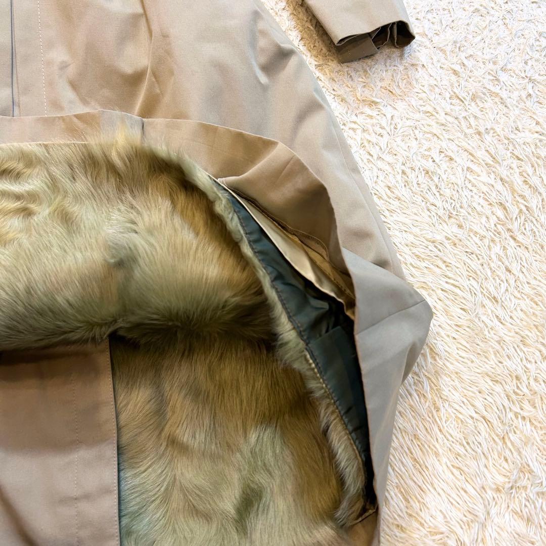 【本毛皮✨️リアルファー】 希少カラー 緑ROTINY トレンチコー フォックス