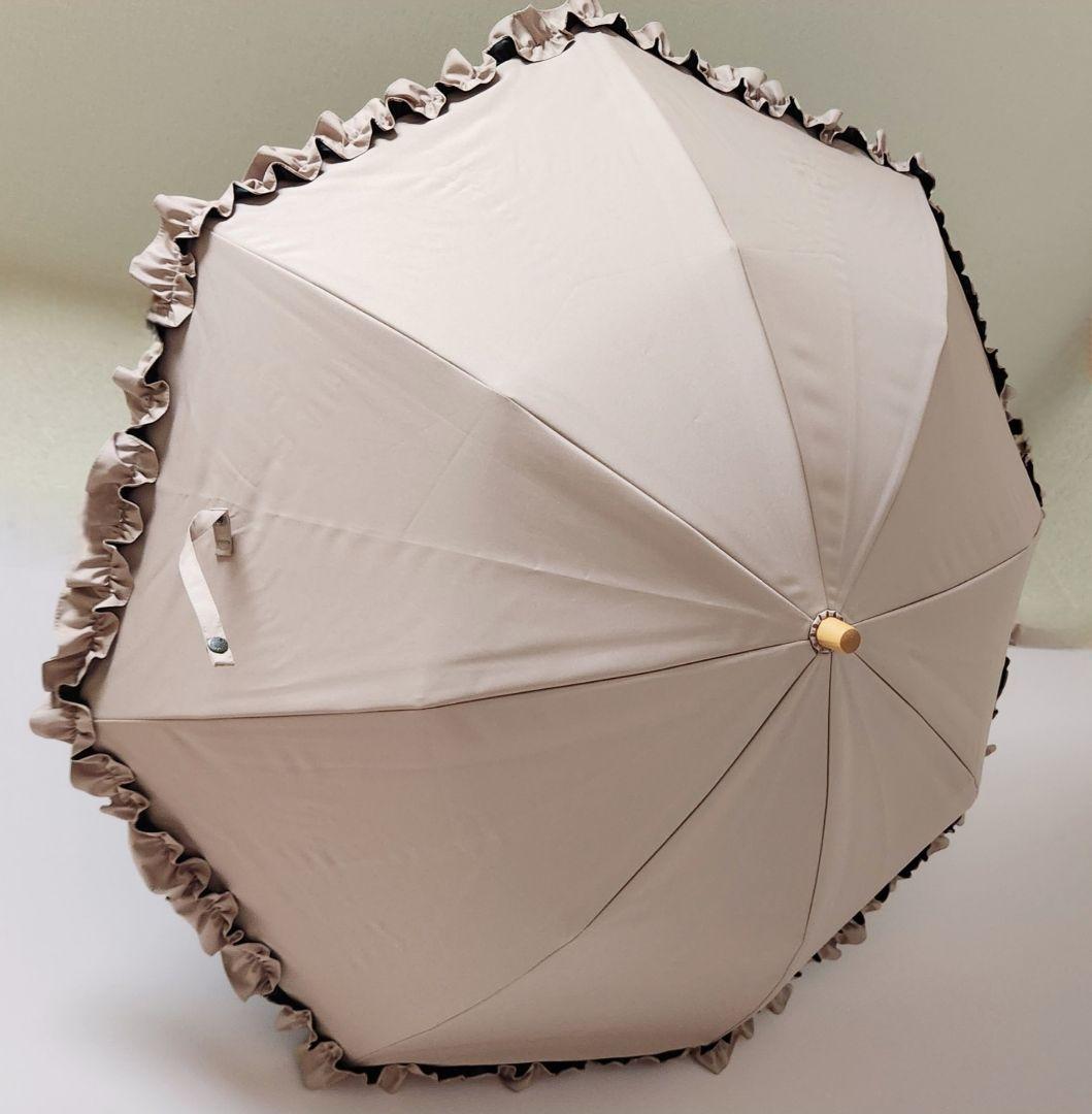 も*か様 ★【美品】サンバリア100 日傘 2段折 フリル ピンク