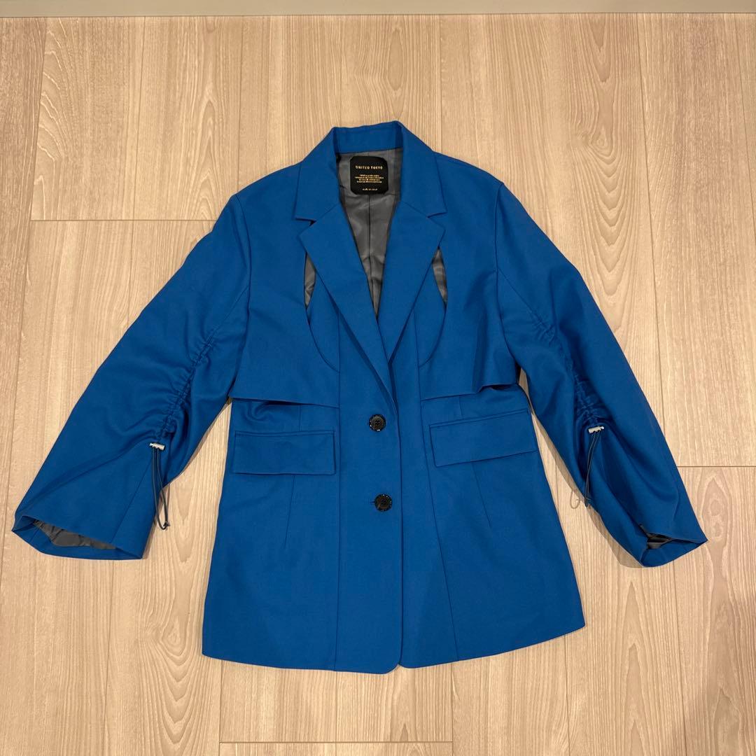 UNITED TOKYO ブルー テーラードジャケット フリーサイズ
