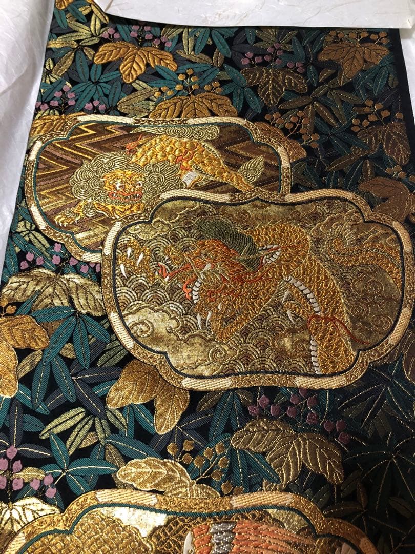 袋帯　祇園銘錦繍　山伏山　金糸　正絹　美品　龍　獅子　鳳凰　西陣織
