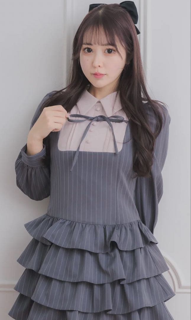 piumヨーク切り替えティアードミニワンピース