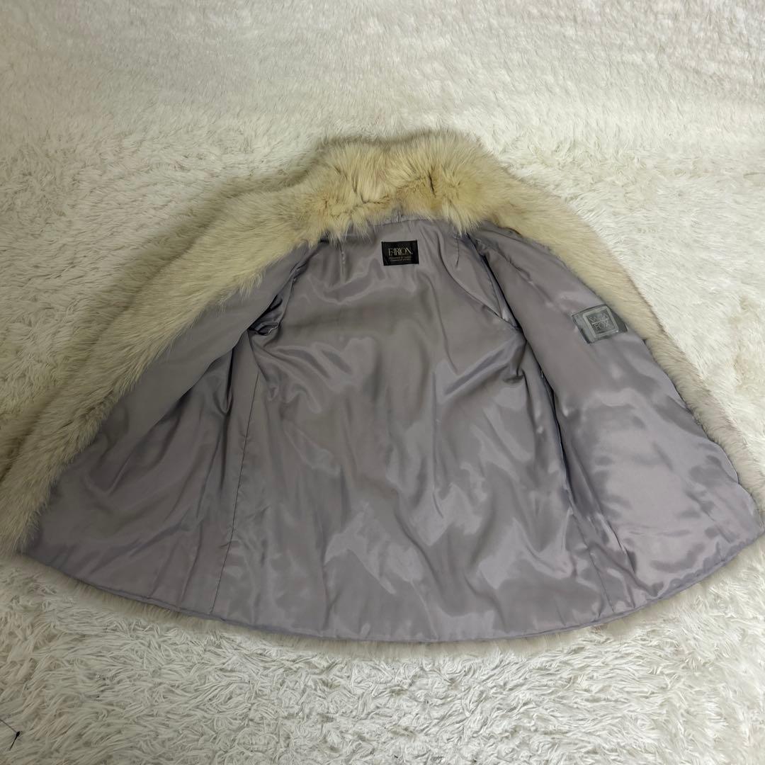 【極美品】銀サガ　フォックス 最高級　ファーコート 女優襟 高級毛皮