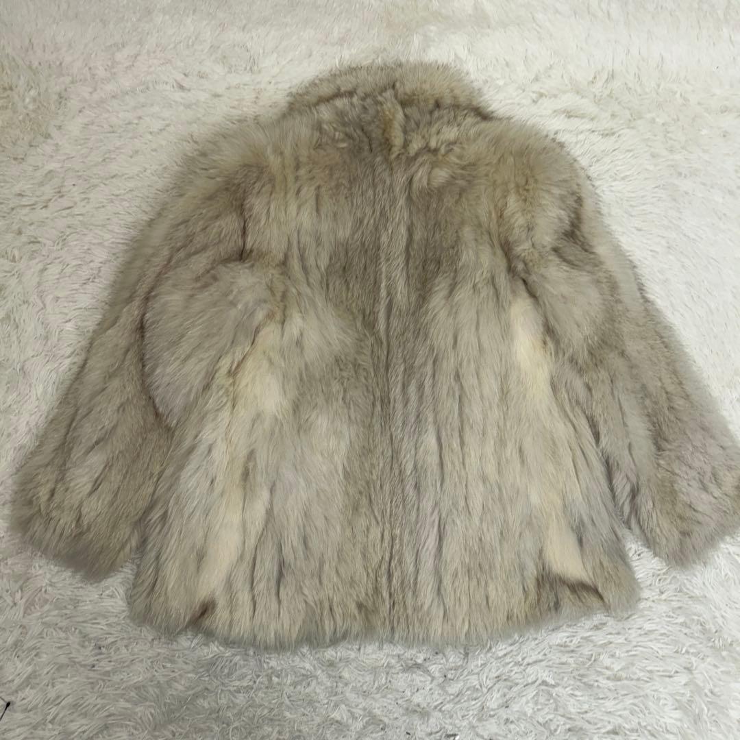 【極美品】銀サガ　フォックス 最高級　ファーコート 女優襟 高級毛皮
