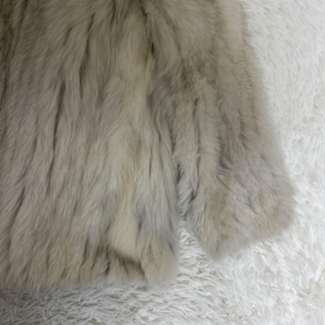 【極美品】銀サガ　フォックス 最高級　ファーコート 女優襟 高級毛皮