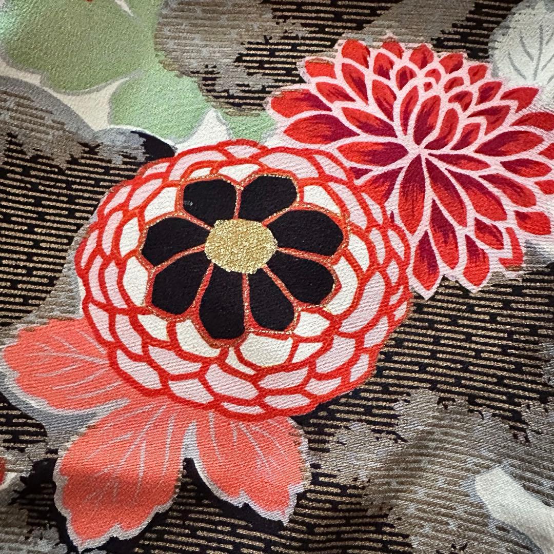 アンティーク着物 大正ロマン 万寿菊柄 十三参り ハーフ成人式