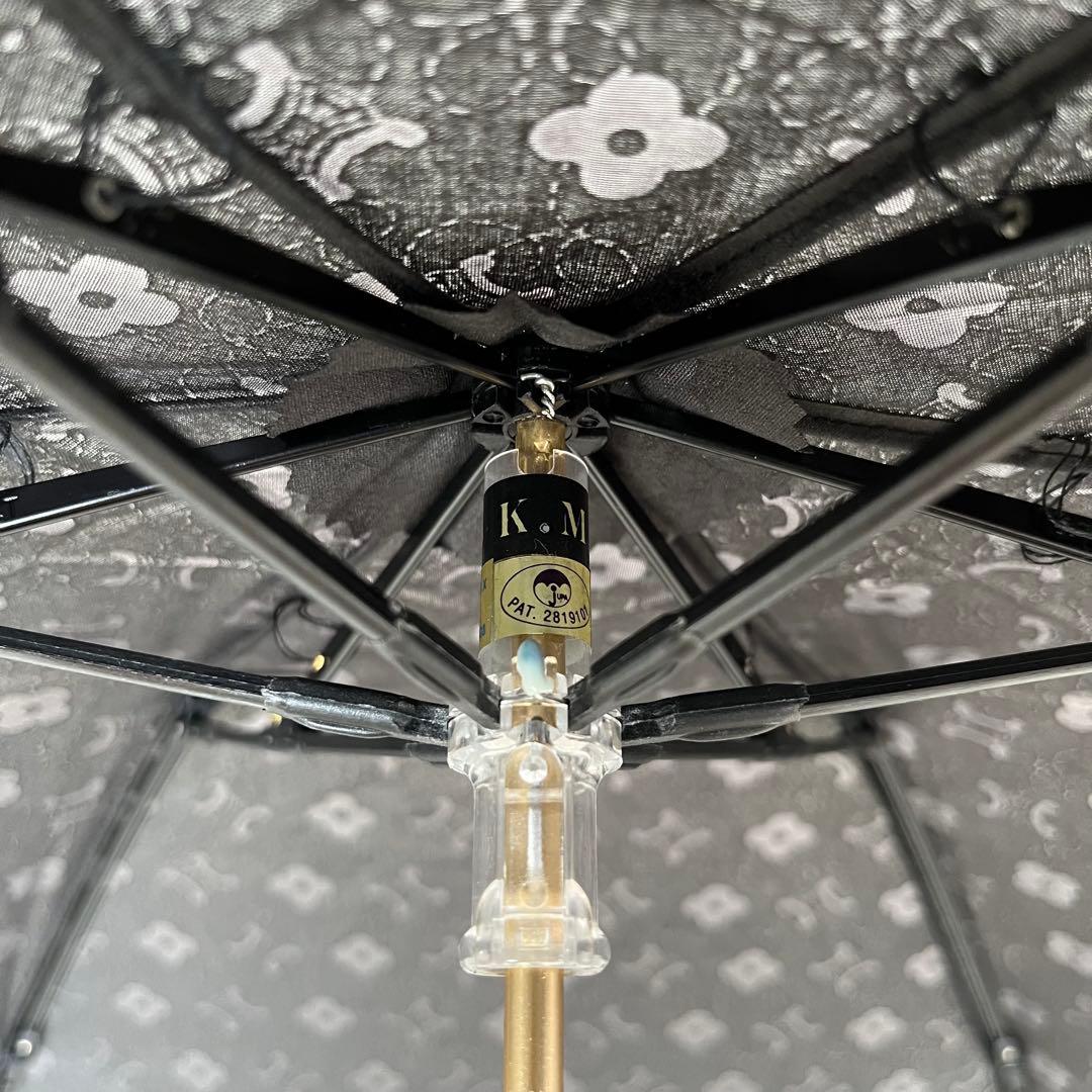 ほぼ未使用✨セリーヌ　折りたたみ傘　晴雨兼用パラソル日傘マカダム花柄刺繍カバー付