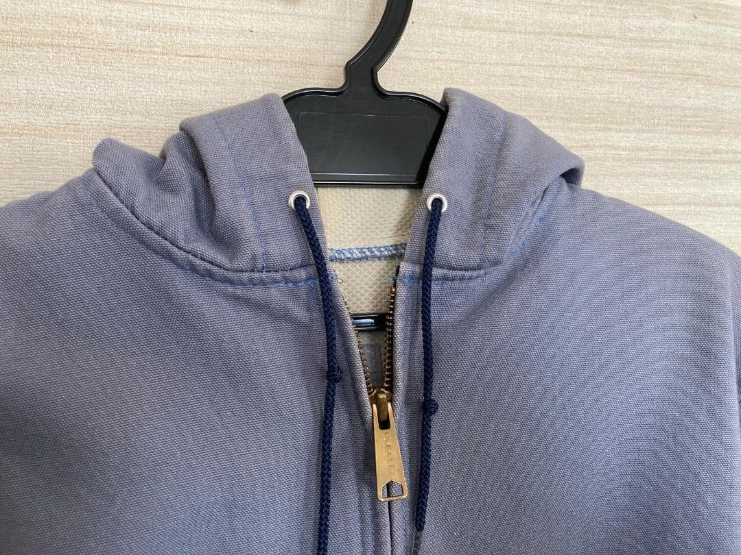 古着 carharttカーハート 90sダック地パーカー JR108 L 水色