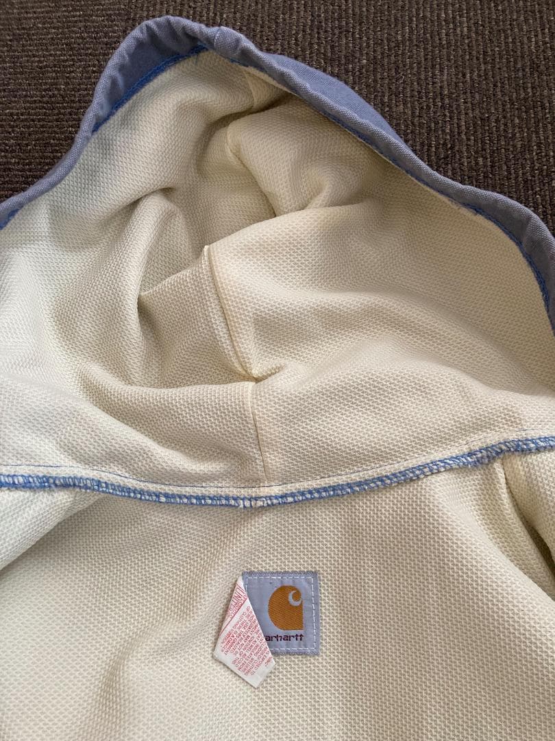 古着 carharttカーハート 90sダック地パーカー JR108 L 水色