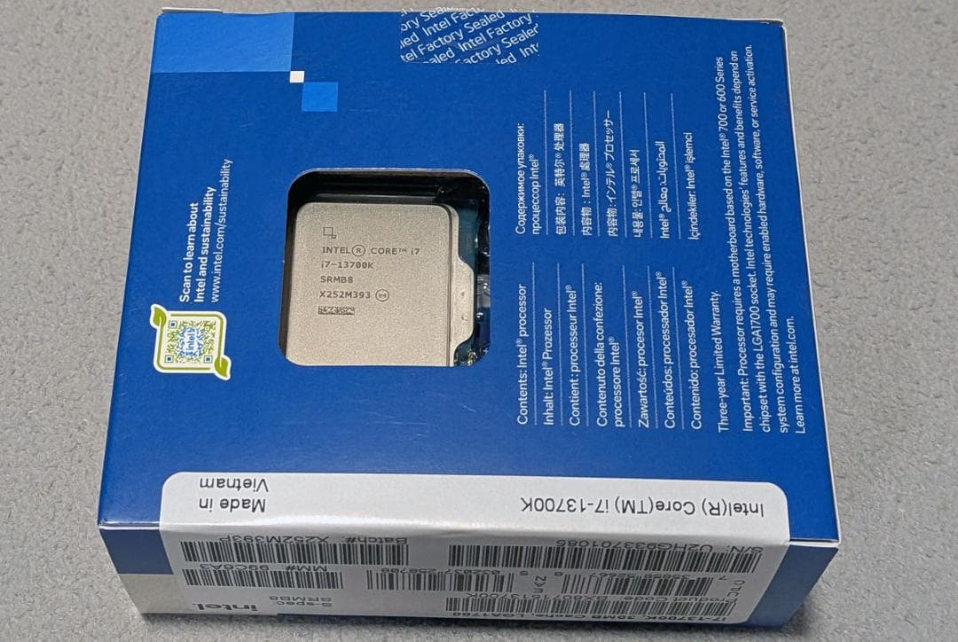 Intel Core i7-13700K SRMB8 第13世代 LGA1700