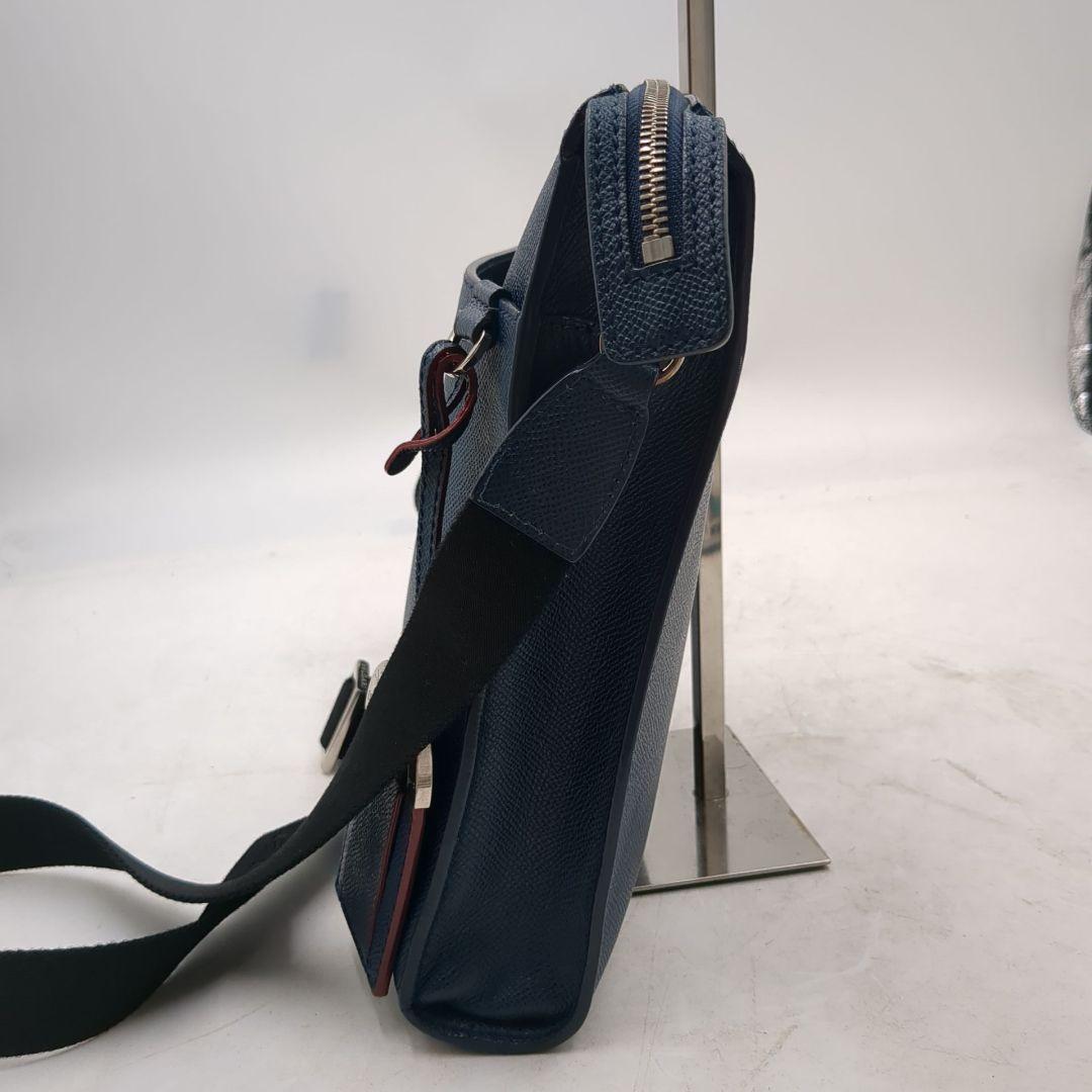 美品 ブルガリ ブルガリマン ショルダー バッグ メッセンジャー ネイビー