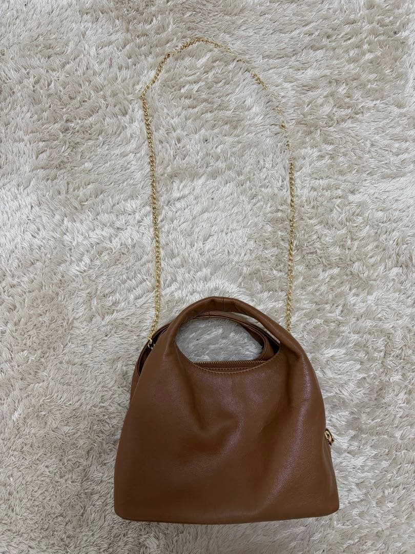 gemeil レイヤーチェーンバッグ キャメル