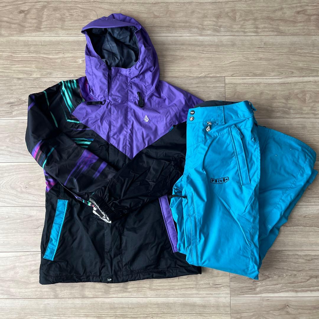 Volcom スノーボード上下セット 紫/黒/青　レディース