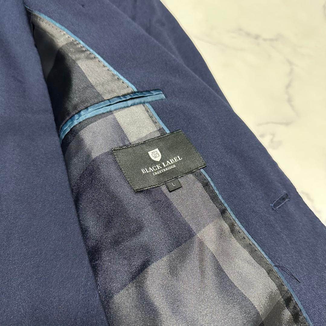 未使用品　ブラックレーベルクレストブリッジ　ネイビージャケット　裏地チェック　L