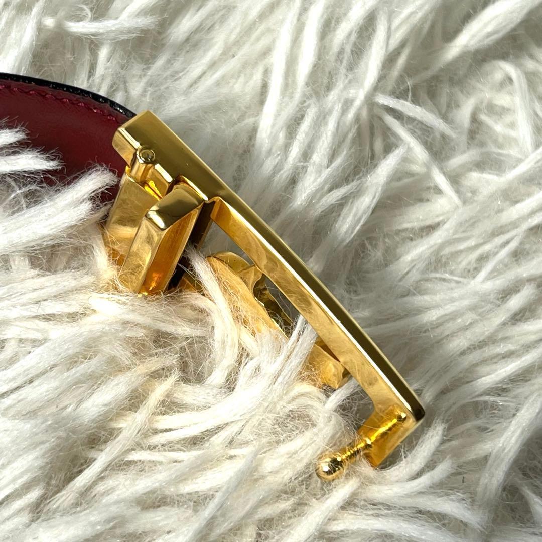 未使用保管品　CELINE ベルト　リバーシブル　馬車金具　ゴールド　黒×茶