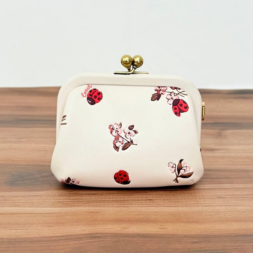 【美品】COACHコーチ がま口 ノラキスロック ケース レディバグ 財布