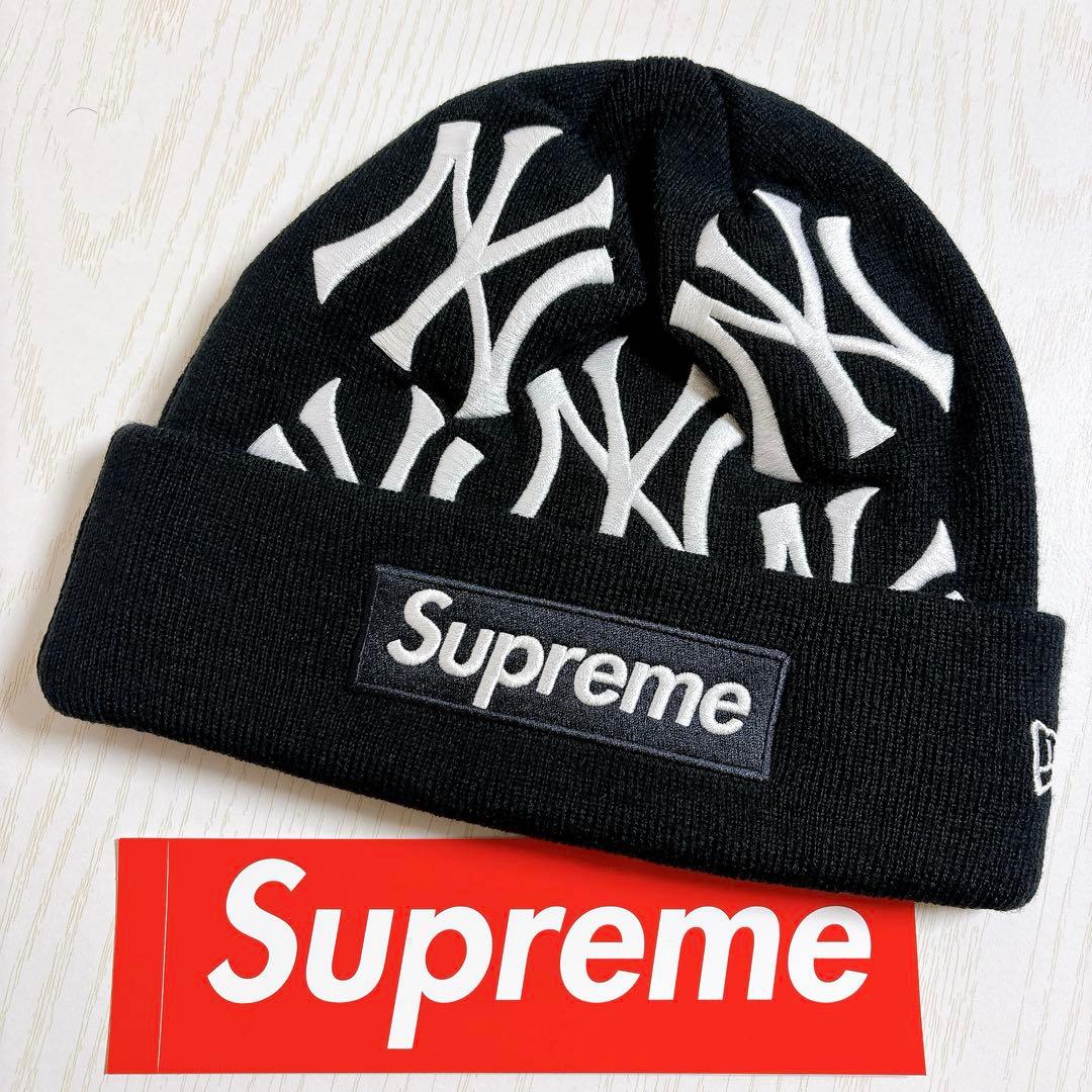Supreme NEW ERA Yankees ニット帽　ビーニー　ネイビー　紺