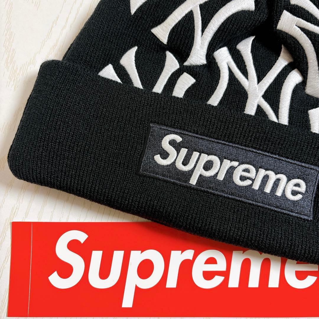Supreme NEW ERA Yankees ニット帽　ビーニー　ネイビー　紺