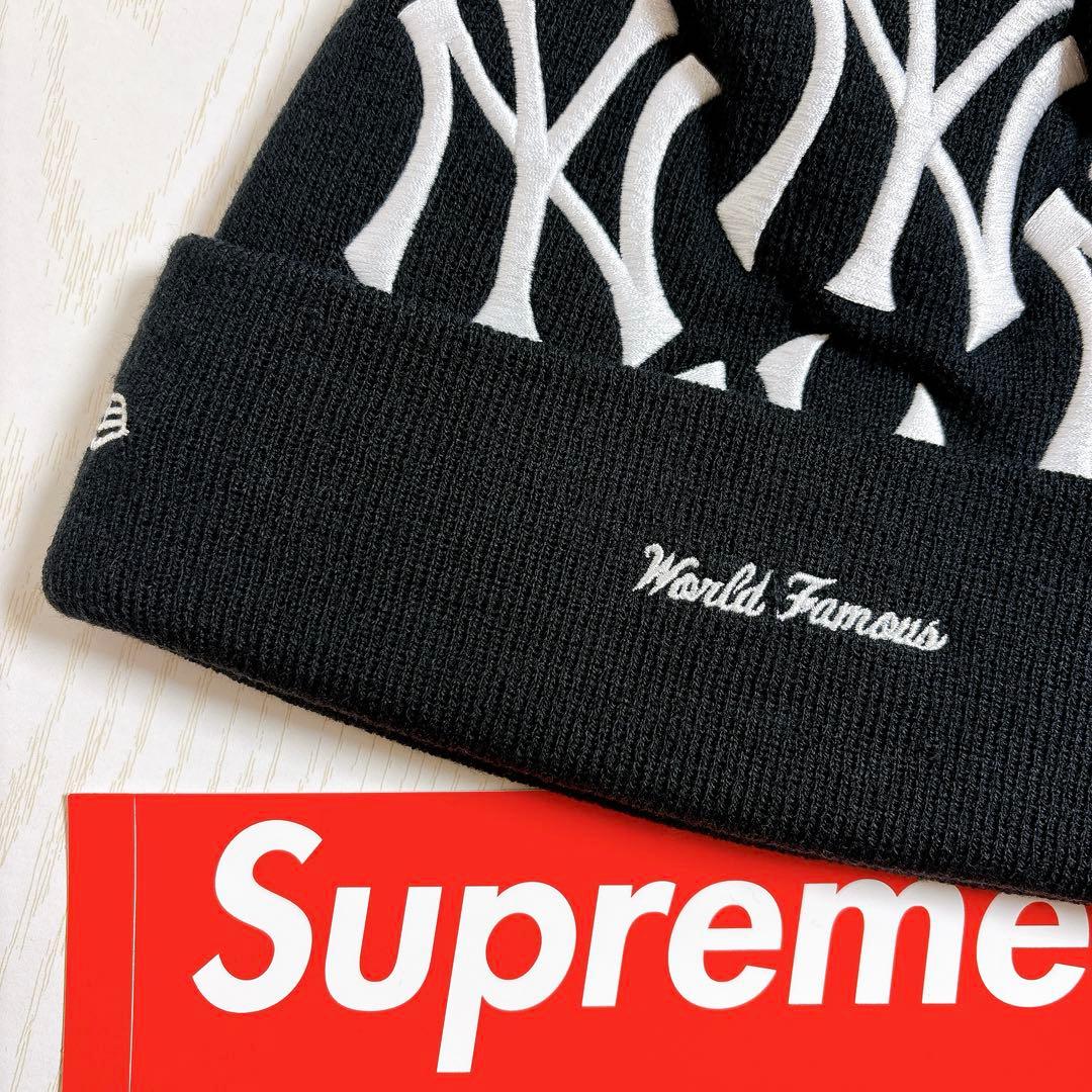 Supreme NEW ERA Yankees ニット帽　ビーニー　ネイビー　紺