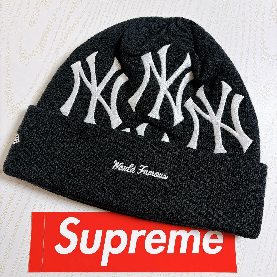Supreme NEW ERA Yankees ニット帽　ビーニー　ネイビー　紺