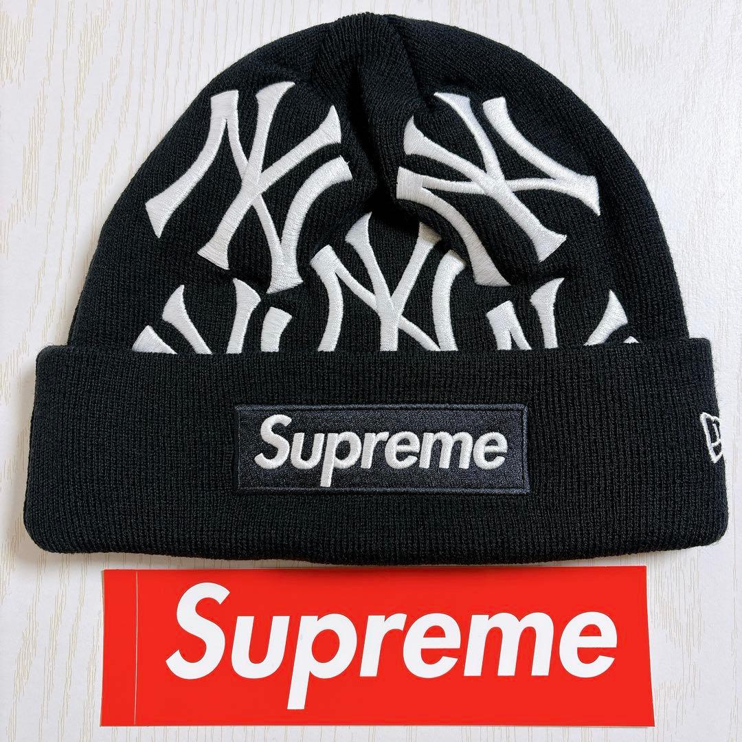 Supreme NEW ERA Yankees ニット帽　ビーニー　ネイビー　紺