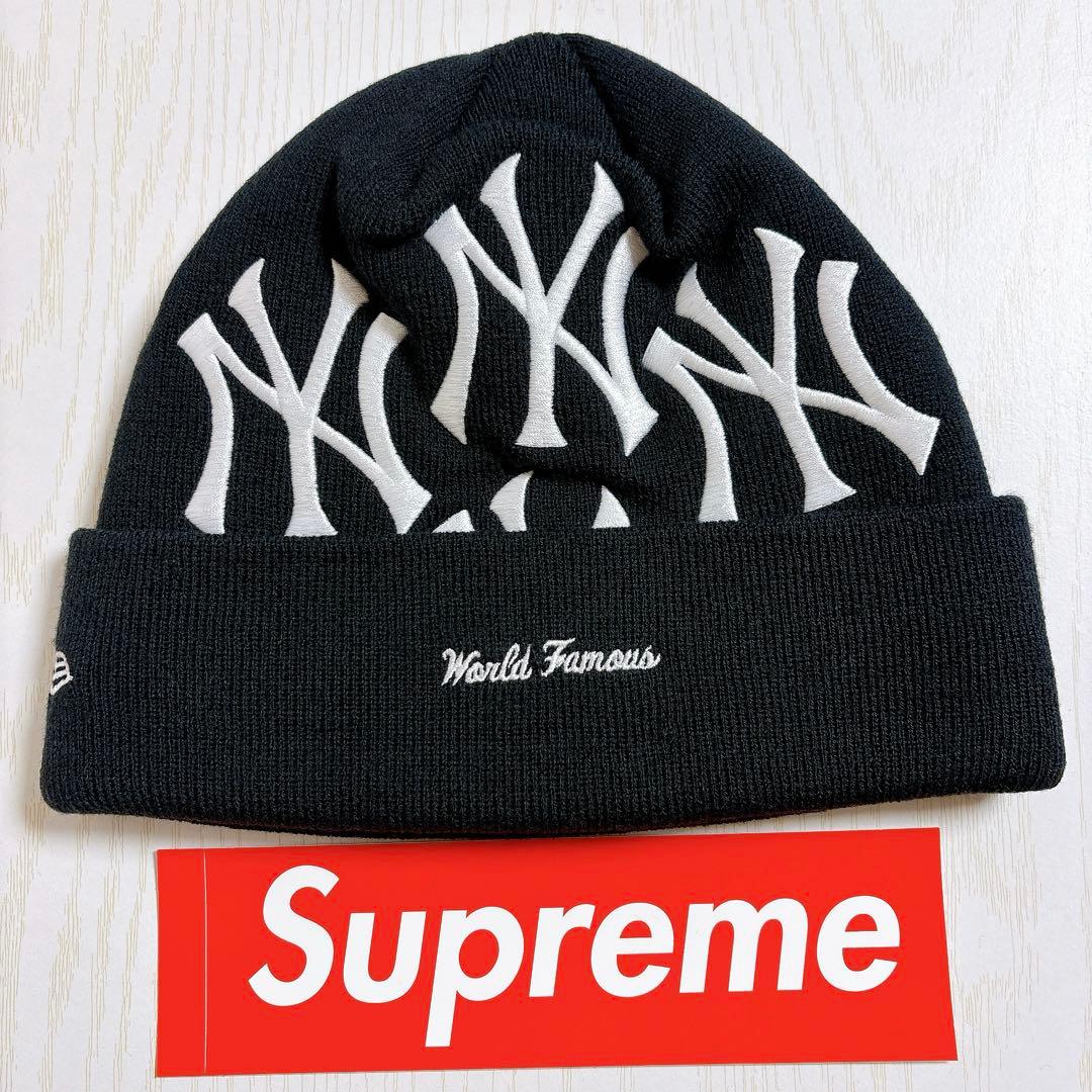 Supreme NEW ERA Yankees ニット帽　ビーニー　ネイビー　紺