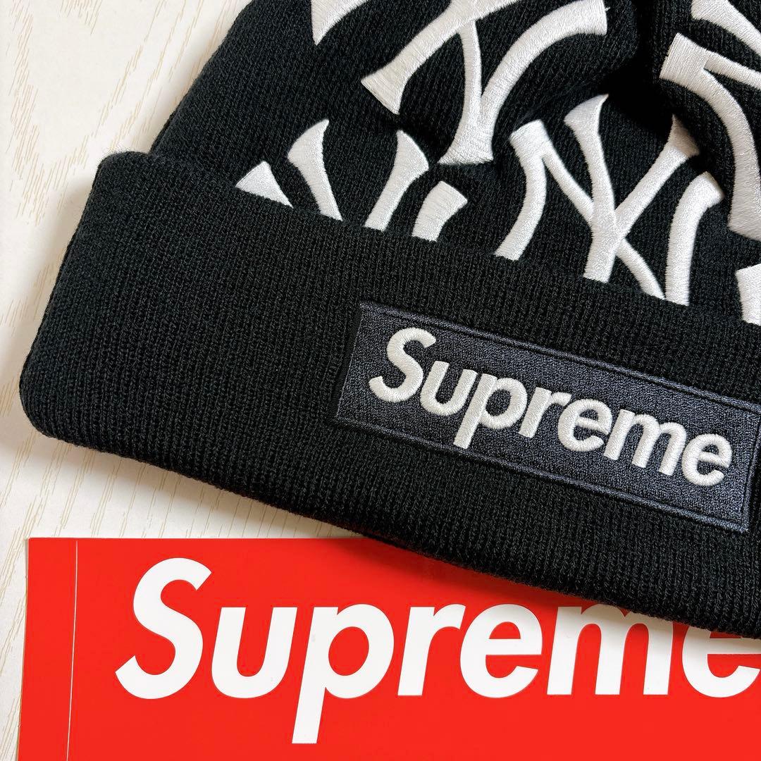 Supreme NEW ERA Yankees ニット帽　ビーニー　ネイビー　紺
