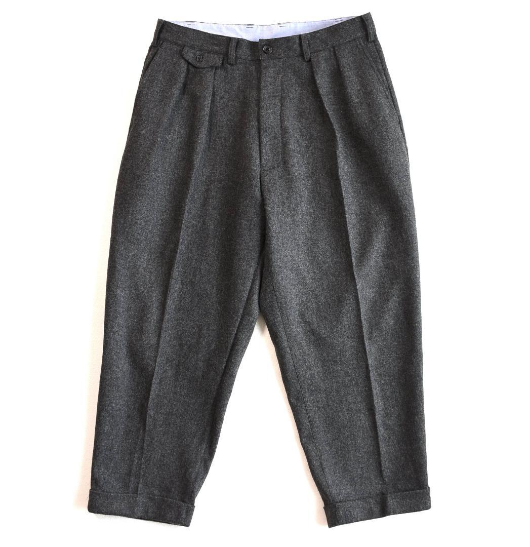 百名品！BEAMS PLUS　ウールフランネル・2プリーツスラックスパンツL