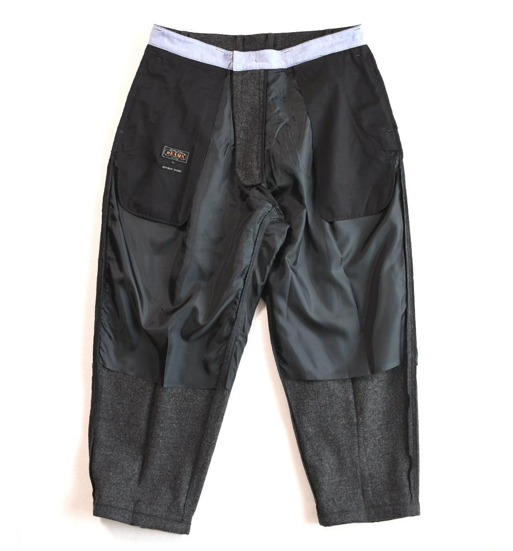 百名品！BEAMS PLUS　ウールフランネル・2プリーツスラックスパンツL