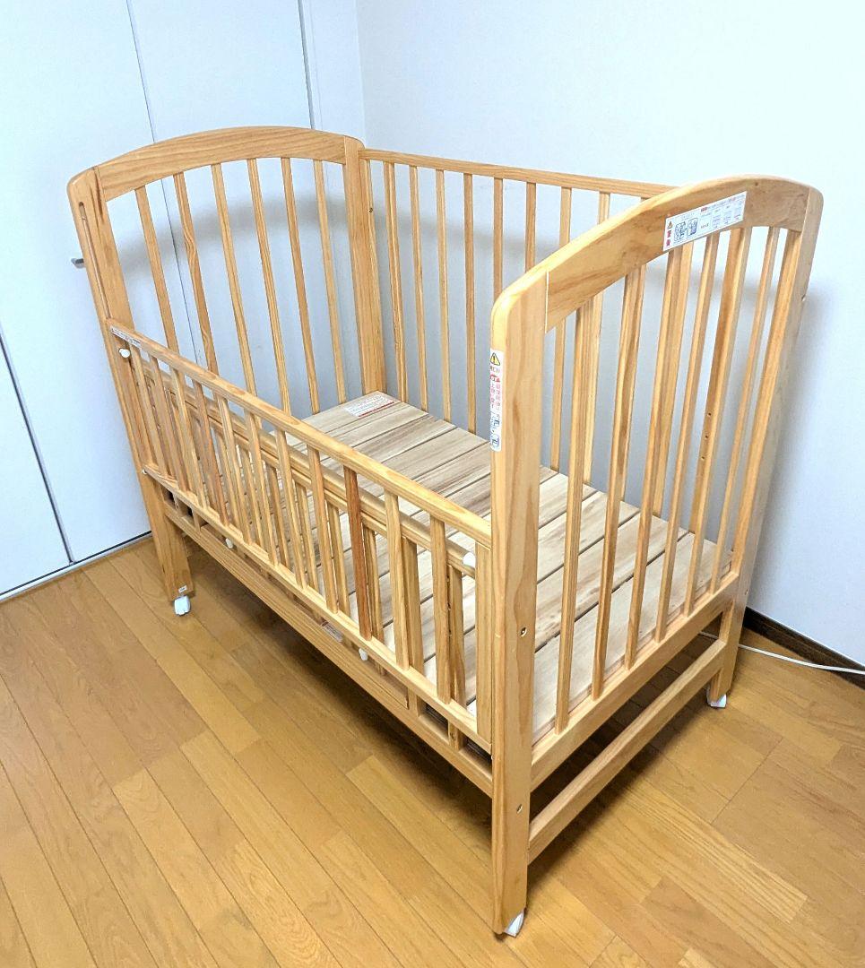 KATOJI ハイポジションベビーベッド アーチ ナチュラル 説明書付き