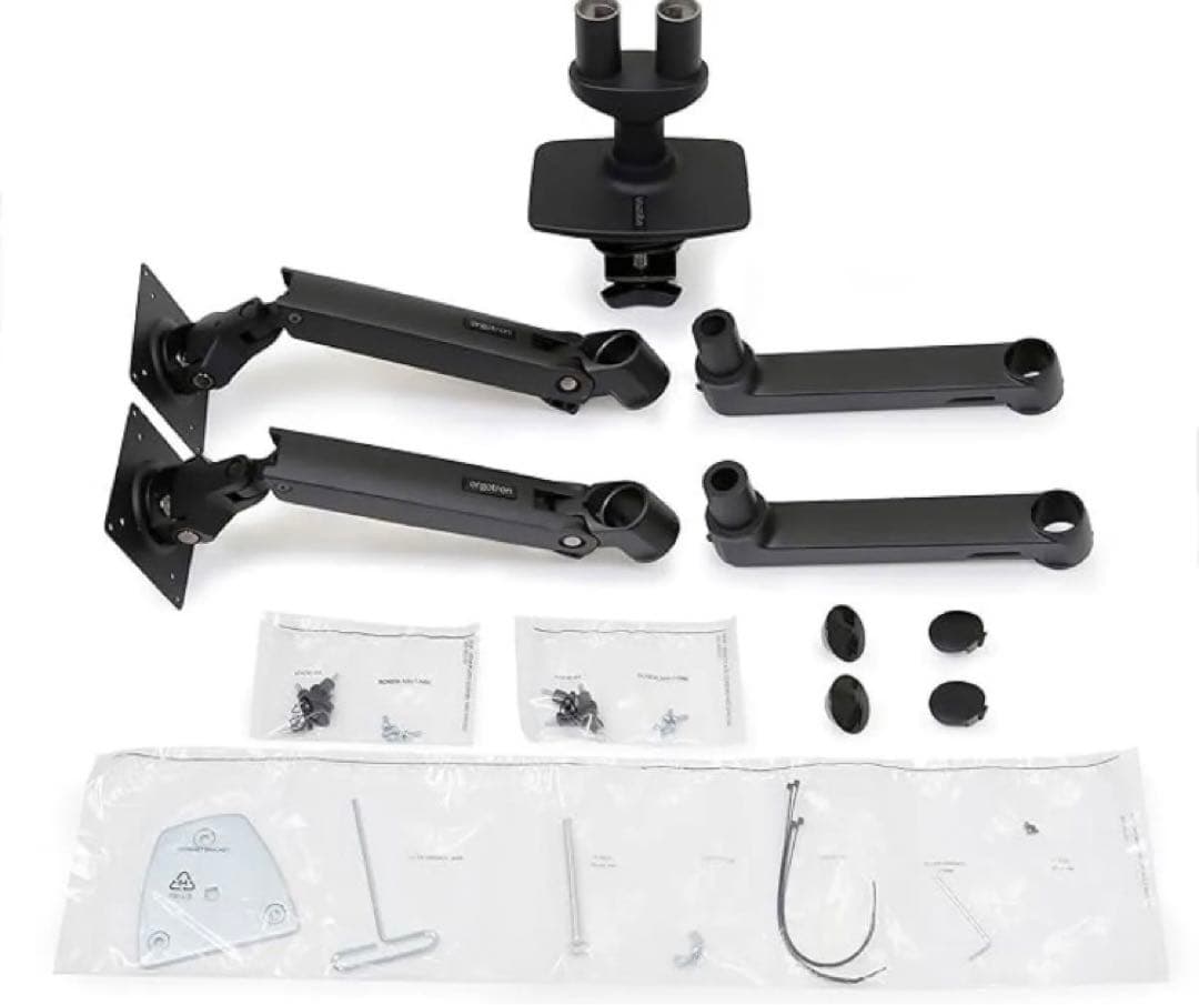 ほぼ未使用 エルゴトロン LX モニターアーム 2画面 ブラック デュアル 横型