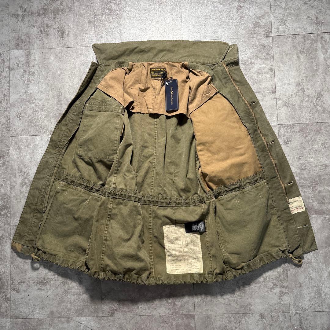 名作　ラルフローレン　コンバットジャケットミリタリー M65 ごま塩 ワッペン