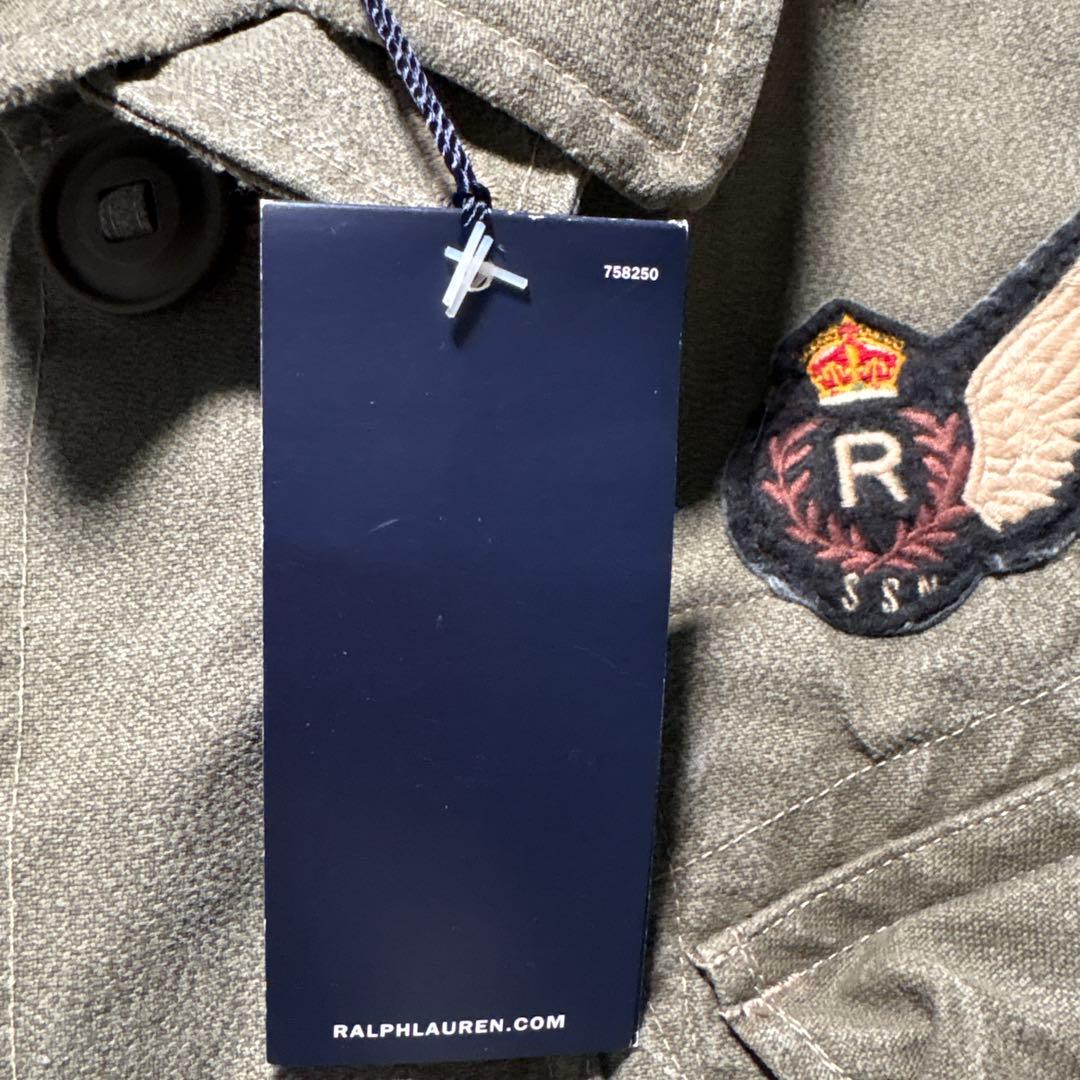 名作　ラルフローレン　コンバットジャケットミリタリー M65 ごま塩 ワッペン