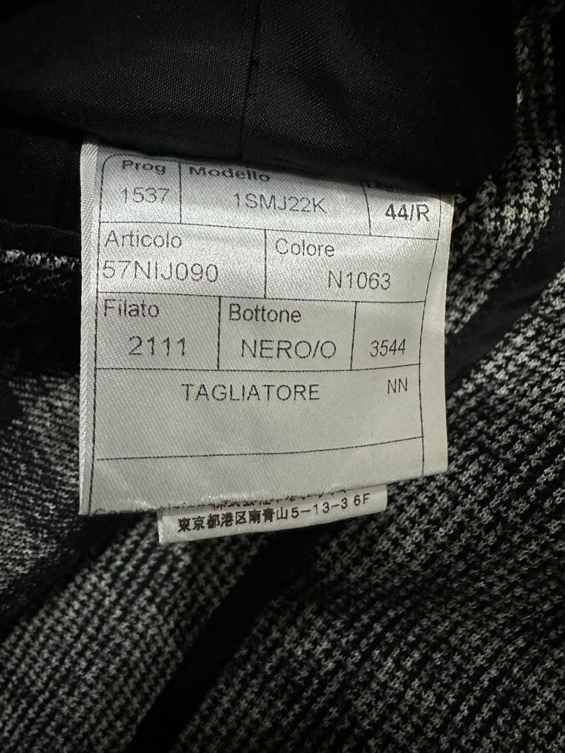 【美品】タリアトーレ　ブラックグレーチェックジャケット