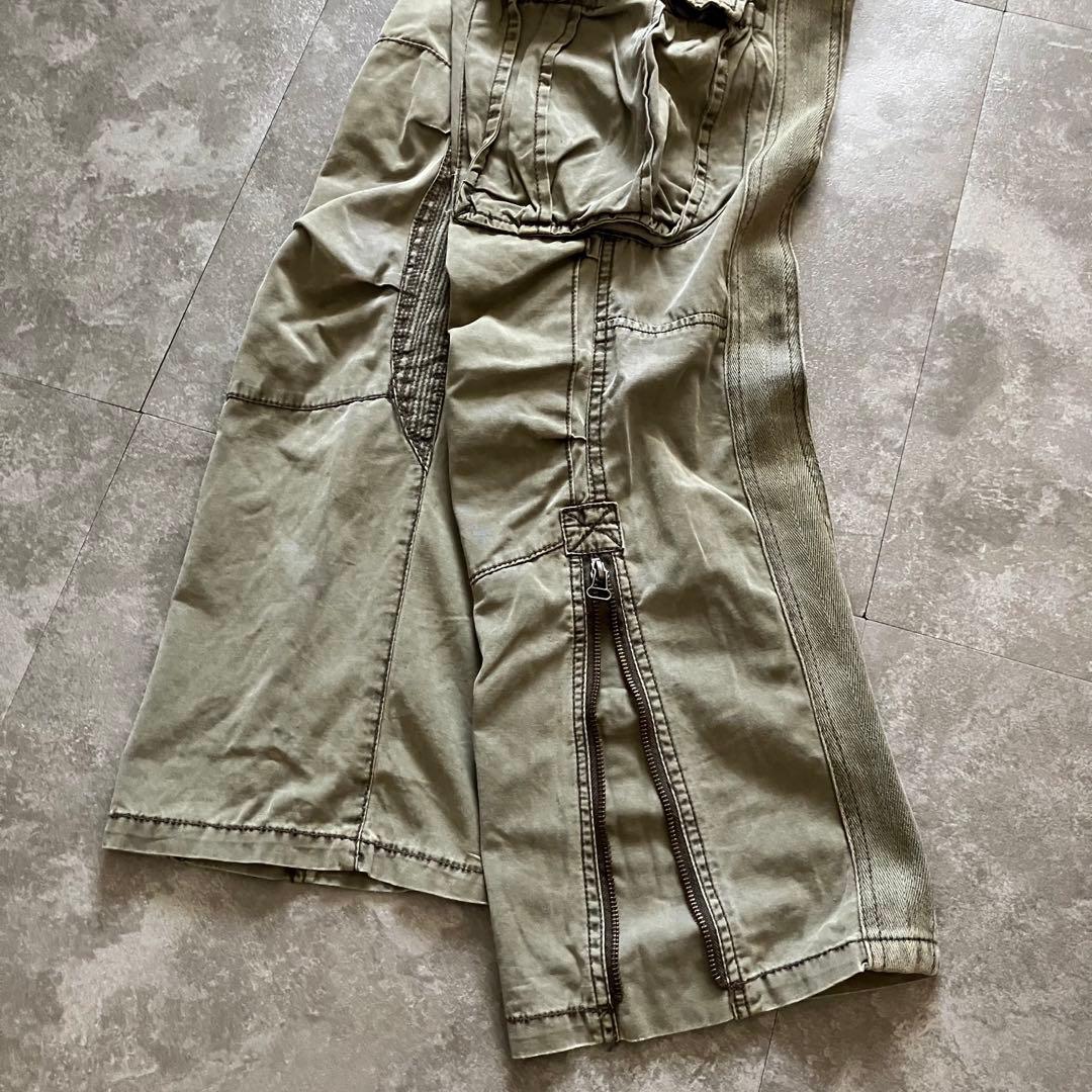 avirex hem zip flared cargo pantsベルト付Y2K