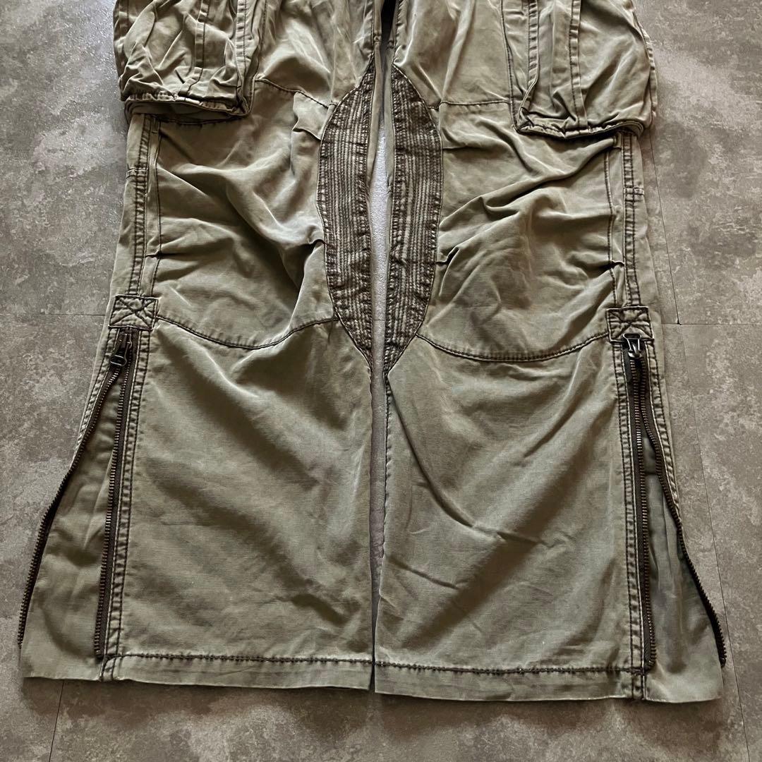 avirex hem zip flared cargo pantsベルト付Y2K