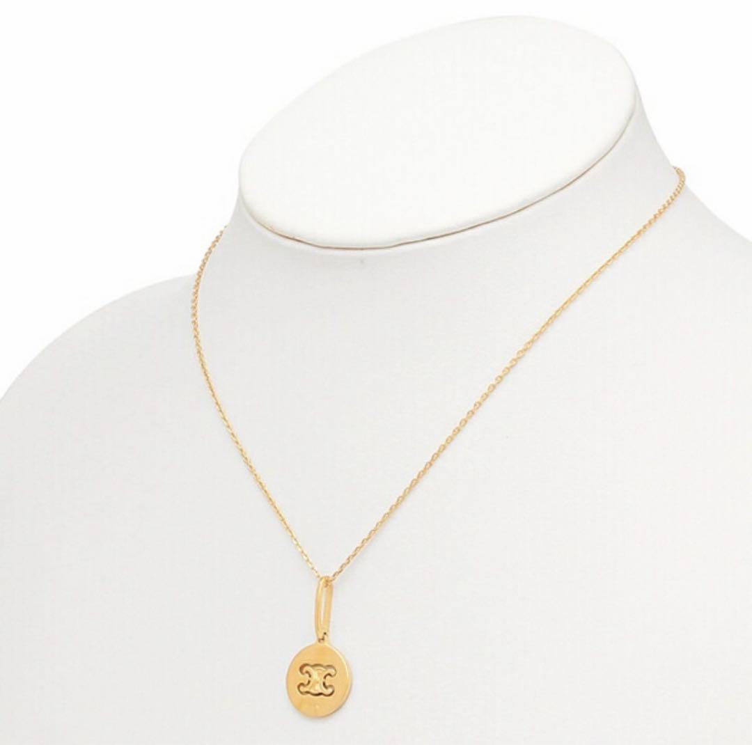 黒霧 CELINE セリーヌ ゴールド ネックレス 円形ペンダント
