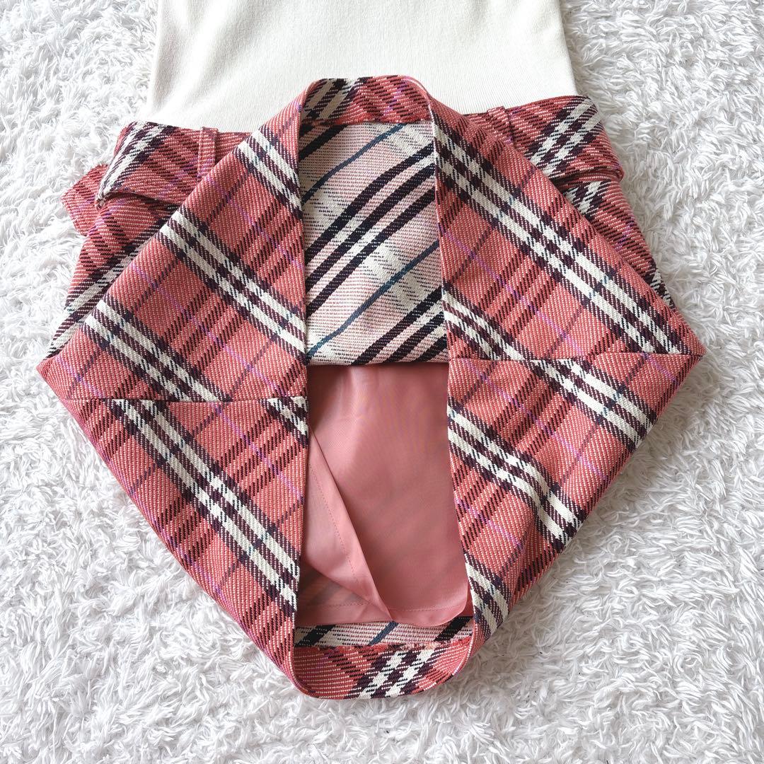 バーバリーブルーレーベル ノースリーブワンピース ノバチェック 切り替え ベルト